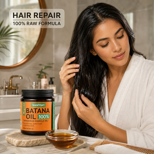 Raw Batana Oil for Hair on a clean background