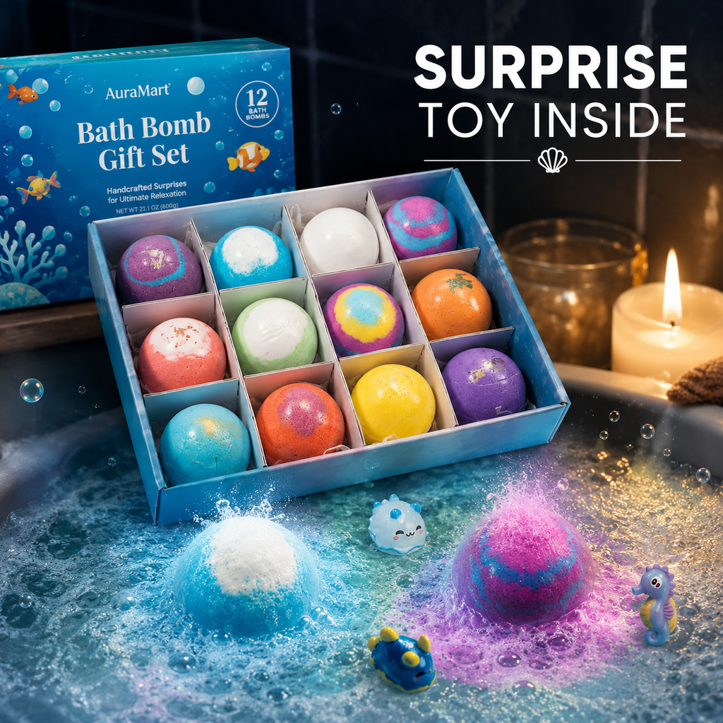 12-Piece Bath Bomb Gift Set for Kids with a source-listed feature presentation