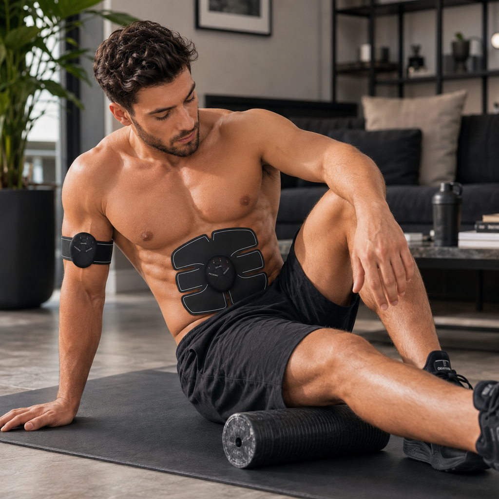 Vcoxno™ Discrete EMS Abs Training Pad in a neutral daily routine setting