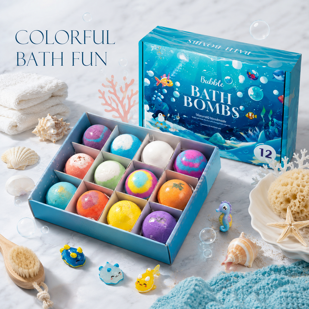 12-Piece Bath Bomb Gift Set for Kids lifestyle arrangement
