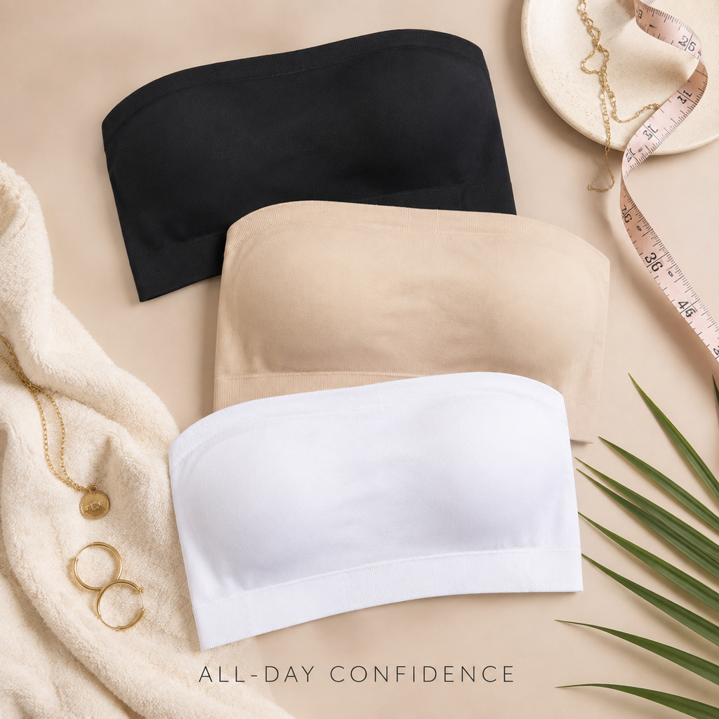 Convertible Strapless Bandeau Bra with Wireless Comfort, Anti-Slip Grip lifestyle arrangement