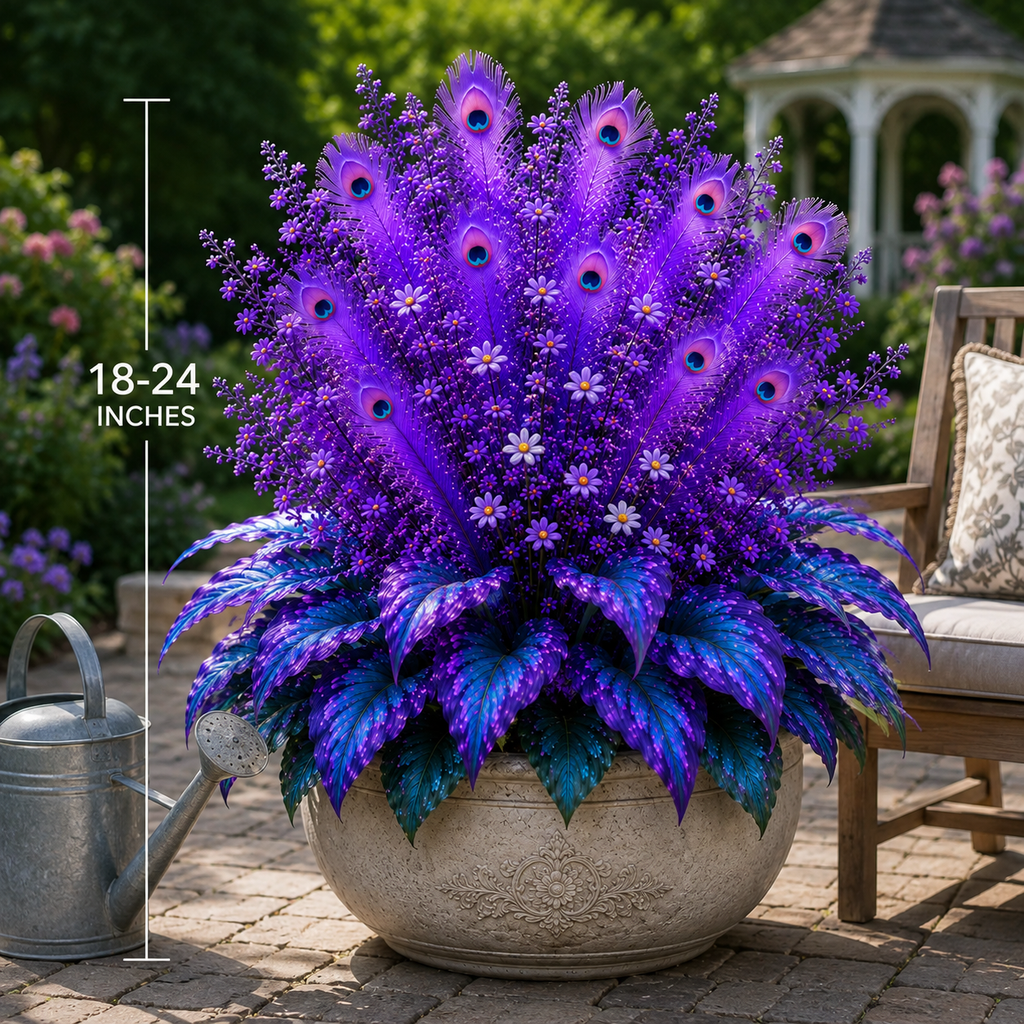 Peacock Flame Hosta Bulbs for Shade Garden scale reference; dimensions require source review