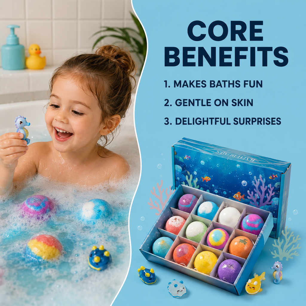 12-Piece Bath Bomb Gift Set for Kids source-listed information overview