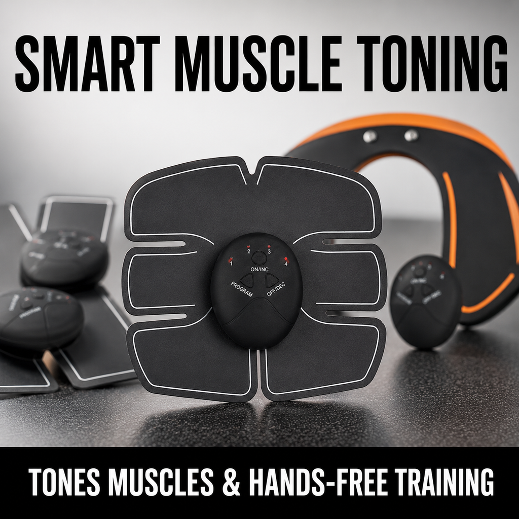 Discrete EMS Abs Training Pad main product message with source-supported wording