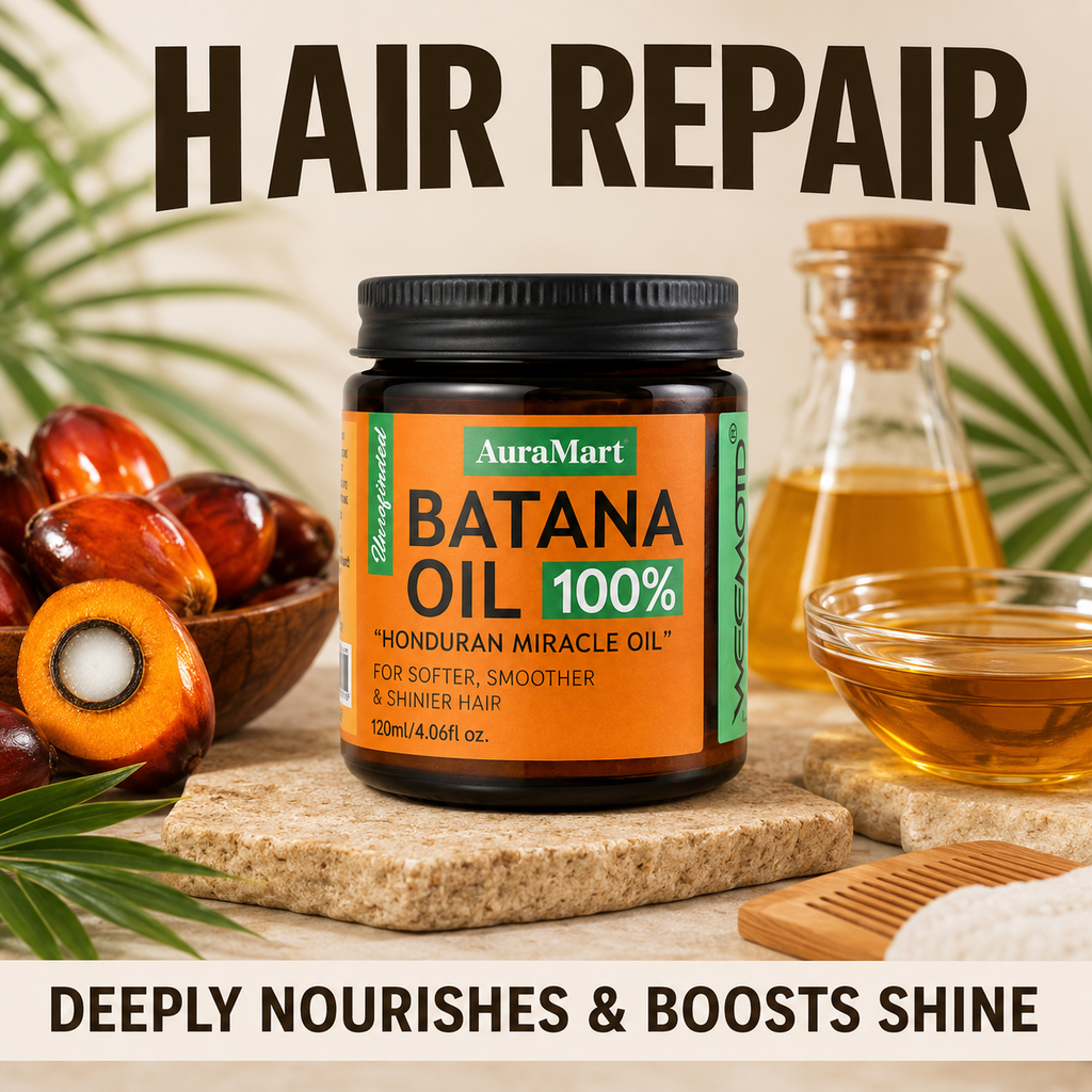 100% Raw Batana Oil for Hair main product message with source-supported wording