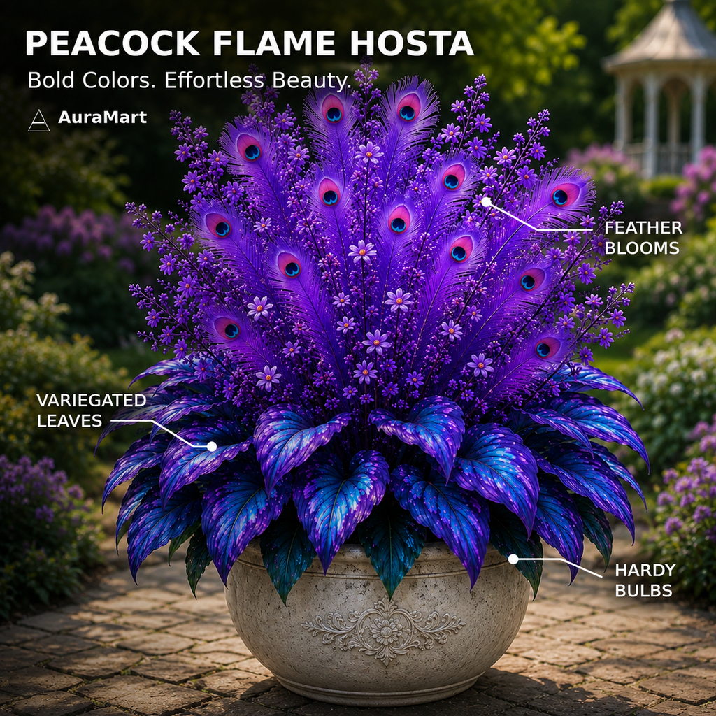 Peacock Flame Hosta Bulbs for Shade Garden source-listed feature breakdown