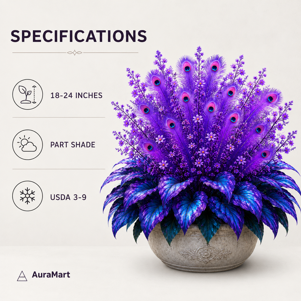 Peacock Flame Hosta Bulbs for Shade Garden source-listed specification summary