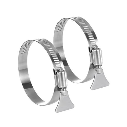 Adjustable-diameter 304 stainless steel hose clamp with easy-turn thumb screw