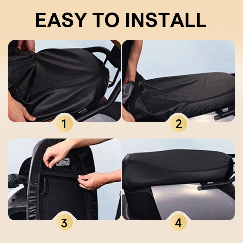 🔥Buy 1 Get  1🔥🛵💧 Waterproof Artificial Leather Seat Cover for Electric Moped - Stylish Protection Buy More Get More Ride with Confidence