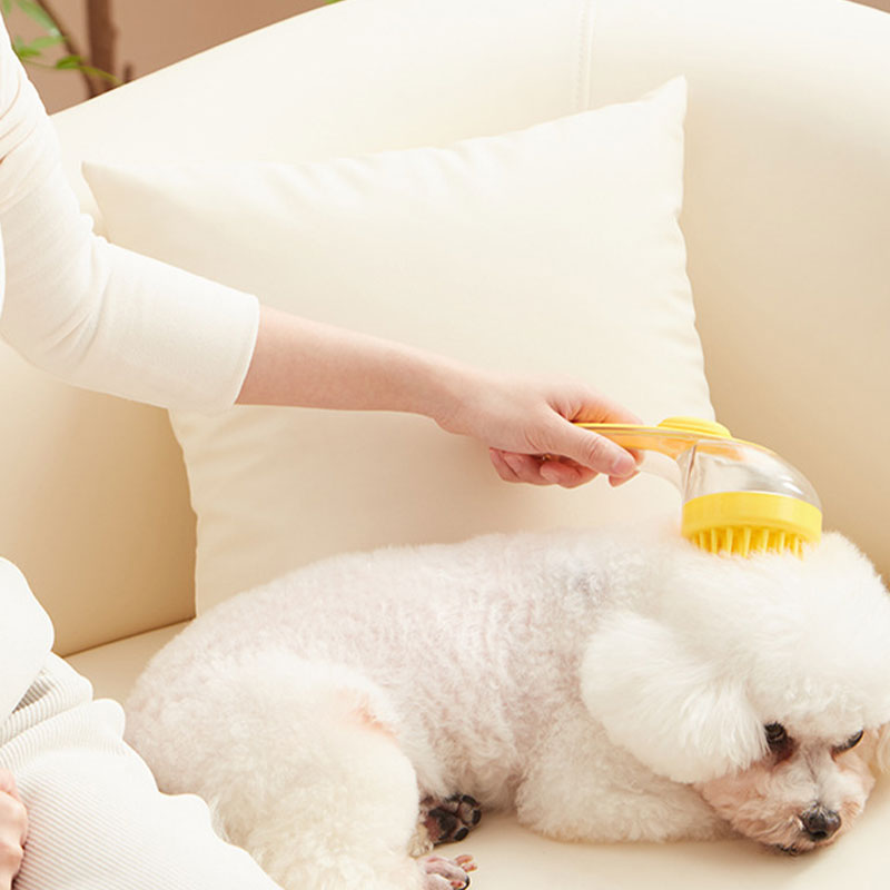 🔥🐶Pet Bath Brush with Long Handle & Shampoo Dispenser🌿