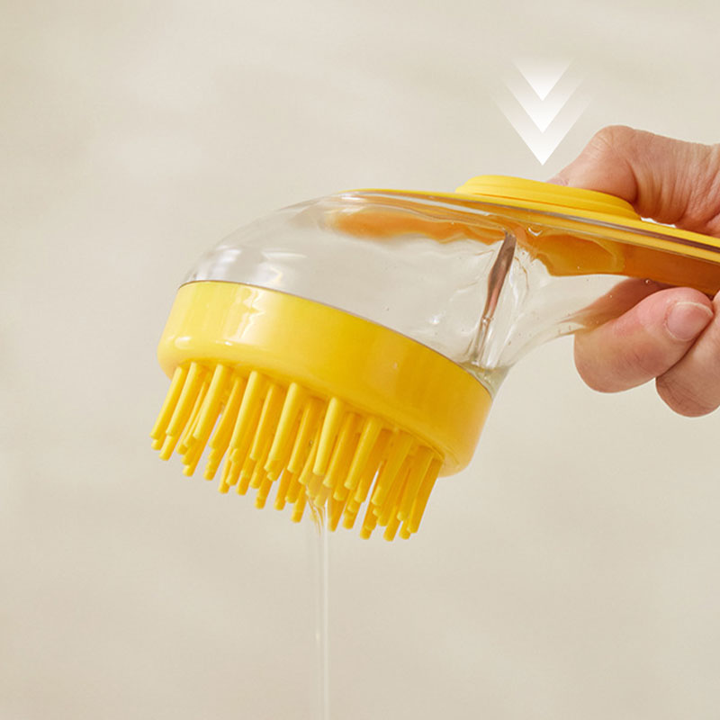 🔥🐶Pet Bath Brush with Long Handle & Shampoo Dispenser🌿