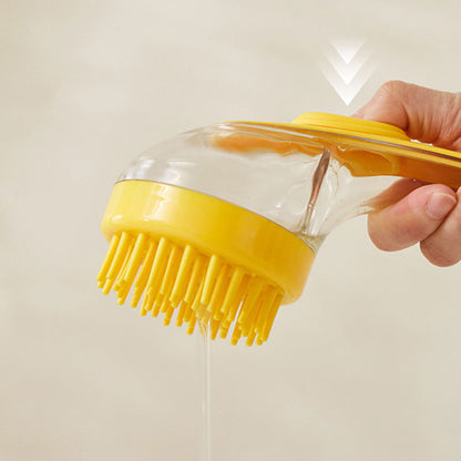 🔥🐶Pet Bath Brush with Long Handle & Shampoo Dispenser🌿
