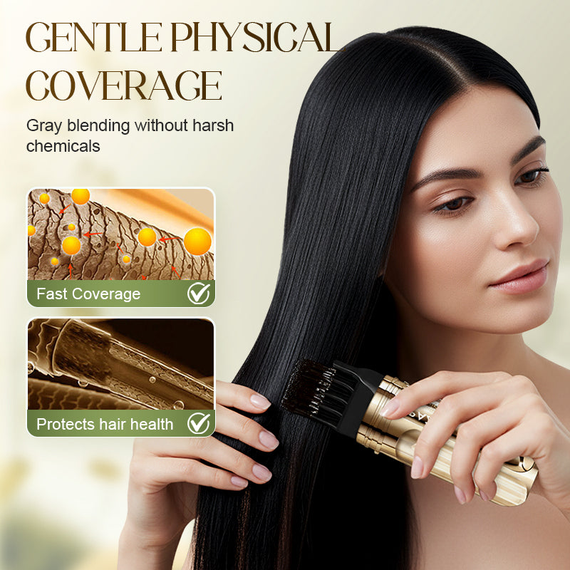 💇‍♀️✨ 2-in-1 Gray Hair Dye Comb—Perfectly even color every time!🎨