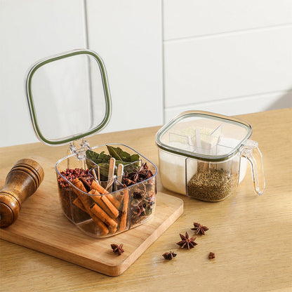 4 Compartments Clear Sealed Seasoning Box