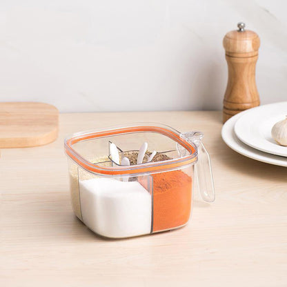 4 Compartments Clear Sealed Seasoning Box