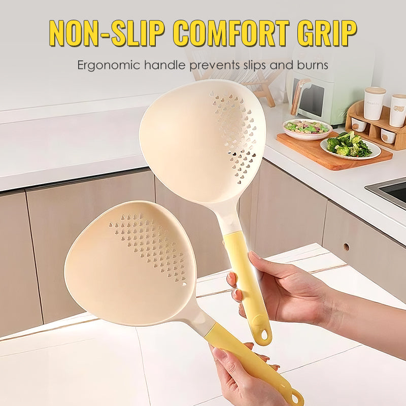 🥄  2-IN-1 SERVING SPOON - Large Capacity with Built-in Strainer, Heat-Resistant Silicone for Cooking and Serving, Dishwasher Safe 🍝🔍