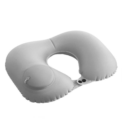 🎄Kerstdeal ALTIJD 50% KORTING!🚄Opblaasbaar U-vormig Reiskussen (Pers Type) - Ingesloten Pomp (30s Opblazen) + Compact Draagbaar: Comfortabel Tijdens Trein/Autoreizen!