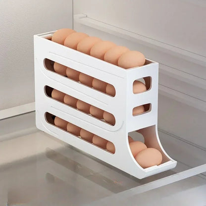 Slide Egg Storage Box Refrigerator Side Door Storage Box Egg Rolling Food Grade Egg Holder Tray Automatic Egg Rolling Egg