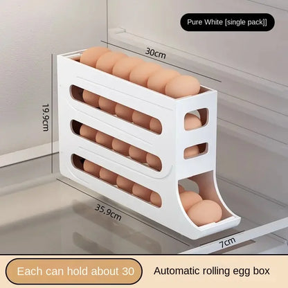 Slide Egg Storage Box Refrigerator Side Door Storage Box Egg Rolling Food Grade Egg Holder Tray Automatic Egg Rolling Egg
