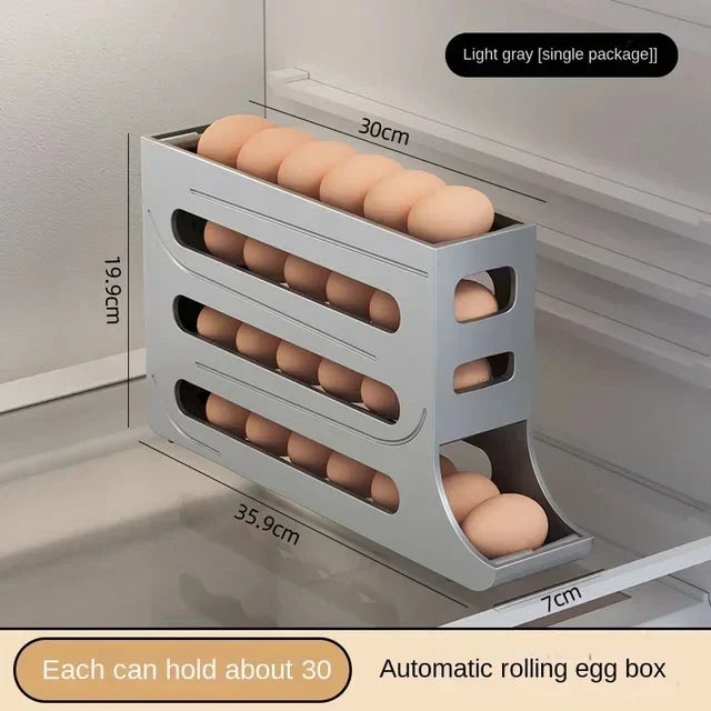 Slide Egg Storage Box Refrigerator Side Door Storage Box Egg Rolling Food Grade Egg Holder Tray Automatic Egg Rolling Egg