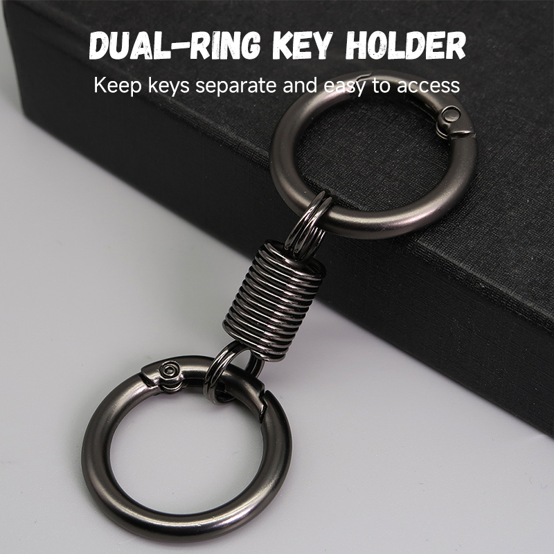 Durable Dual-Ring Flexible Metal Keychain