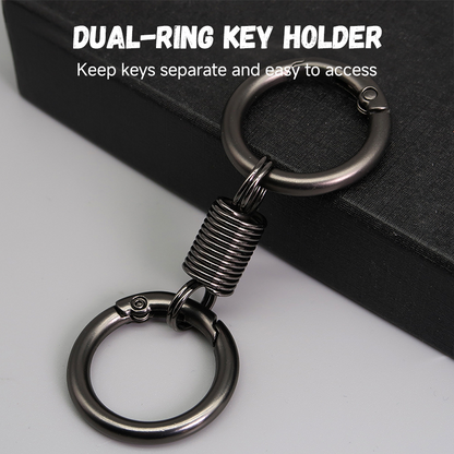 Durable Dual-Ring Flexible Metal Keychain