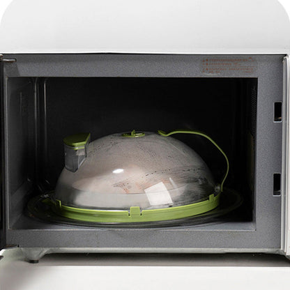 Clear Microwave Splatter Cover with Water Steamer and Handle